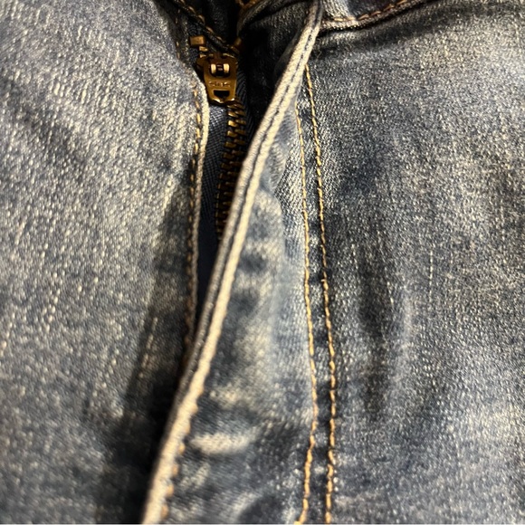 Blue Wax Stretch Skinny Distressed Jeans, Medium Wash, Size 22 - Picture 3 of 11